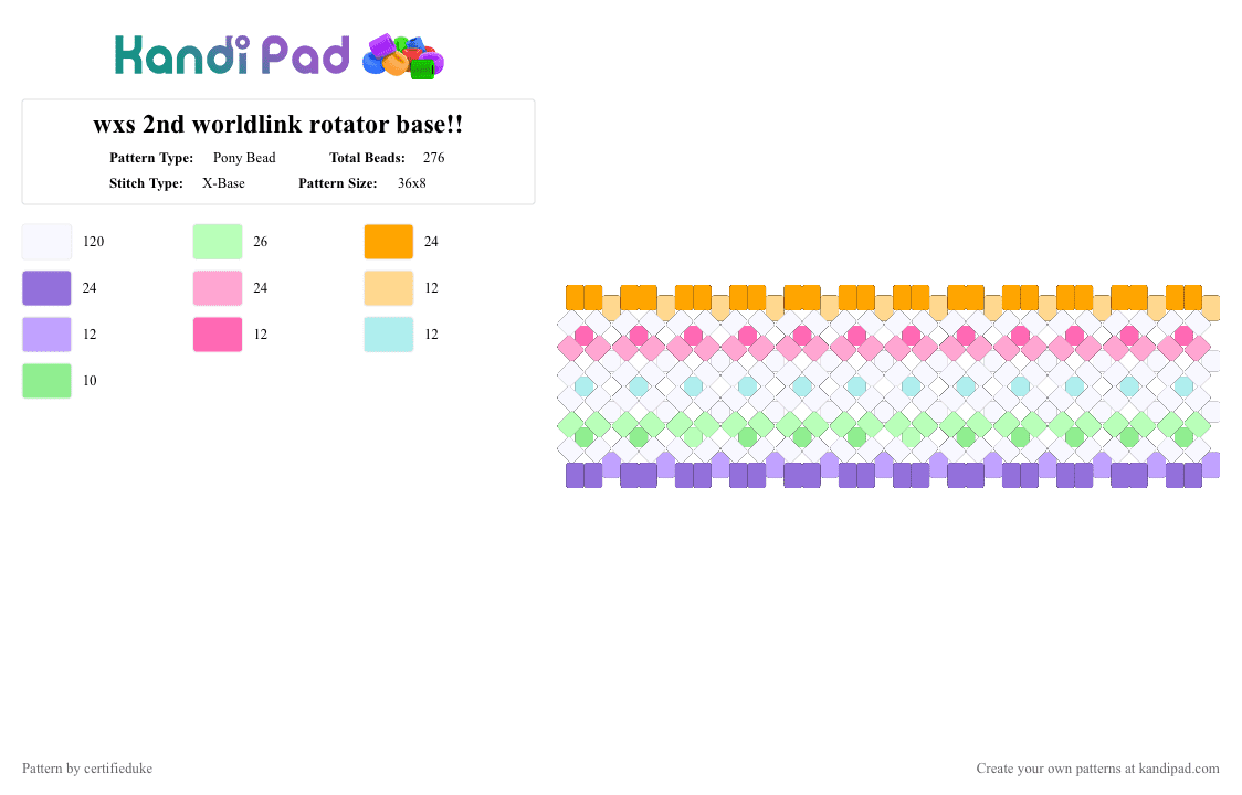 wxs 2nd worldlink rotator base!! - Pony Bead Pattern by certifieduke on Kandi Pad - colorful, miku, pjsk, project sekai, prsk, purple, teal, vocaloid, white, wonderlands x showtime, wondershow, wxs