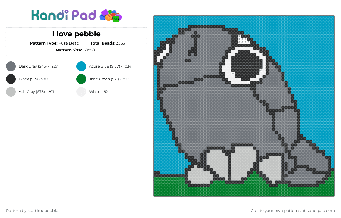 I love pebble Fuse Bead Pattern - Kandi Pad | Kandi Patterns, Fuse Bead ...