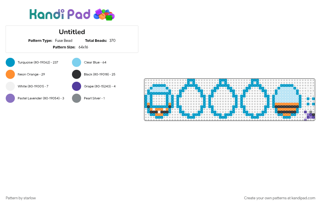 Finn tamagotchi - Fuse Bead Pattern by starlow on Kandi Pad - light blue