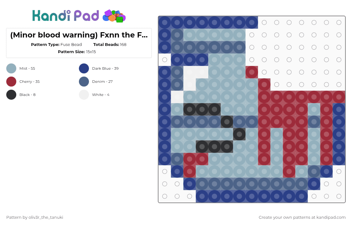 Fxnn the Fishbowl - Fuse Bead Pattern by oliv3r_the_tanuki on Kandi Pad - blue,light blue,fxnn,dandys world,creepypasta