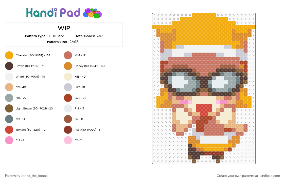 Bedsmith - Fuse Bead Pattern by starlow on Kandi Pad - 3ds, mario, mario and luigi, mario and luigi dream team, nintendo, pixel, sprite, video game