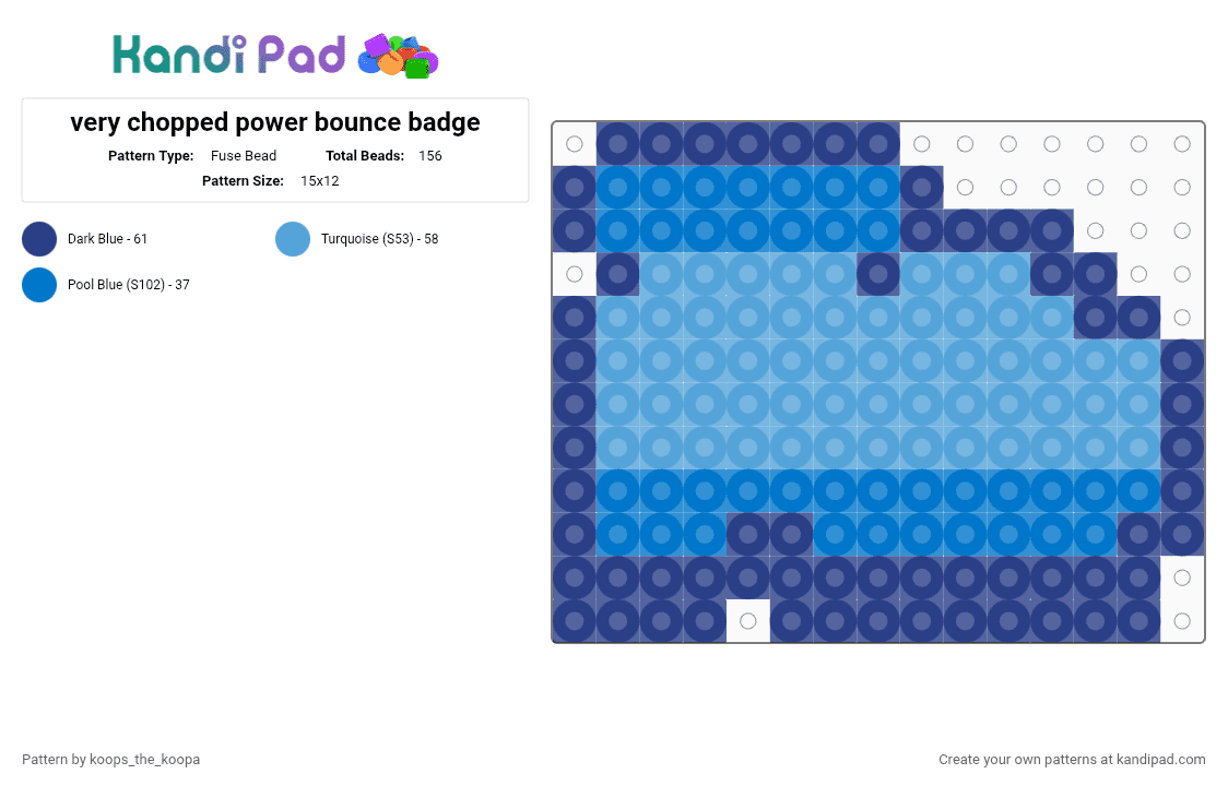 Power bounce (TTYD) - Fuse Bead Pattern by starlow on Kandi Pad - blue, boots, gamecube, light blue, mario, nintendo, paper mario, rpg, super mario, ttyd