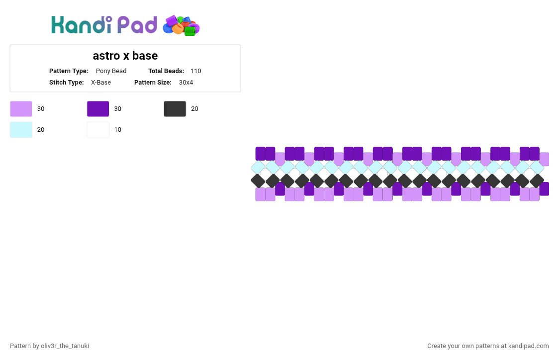 astro x base - Pony Bead Pattern by starlow on Kandi Pad - pink, purple