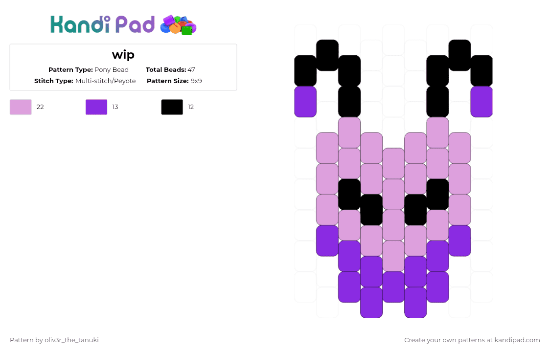Temu flutter - Pony Bead Pattern by oliv3r_the_tanuki on Kandi Pad - pink,purple,flutter,dw,dandys world,roblox