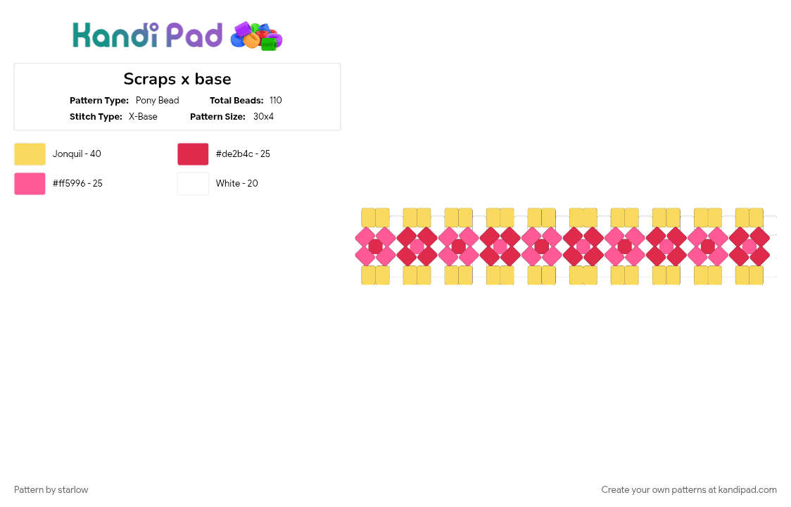 Scraps x base - Pony Bead Pattern by starlow on Kandi Pad - cuff, dandy, dandys world, dw, paper, roblox, scraps, video game, yellow