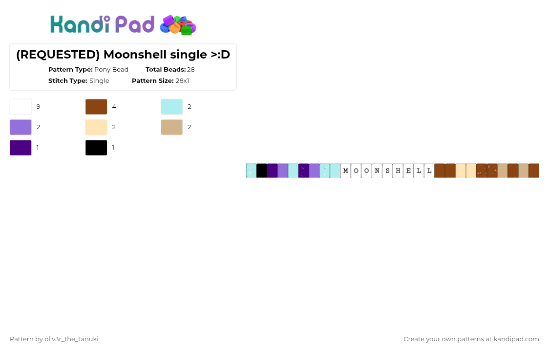 (REQUESTED) Moonshell single >:D - Pony Bead Pattern by koops_the_koopa on Kandi Pad - red,shelly,astro,dandy,dandys world,dw,ship,moonshell,roblox