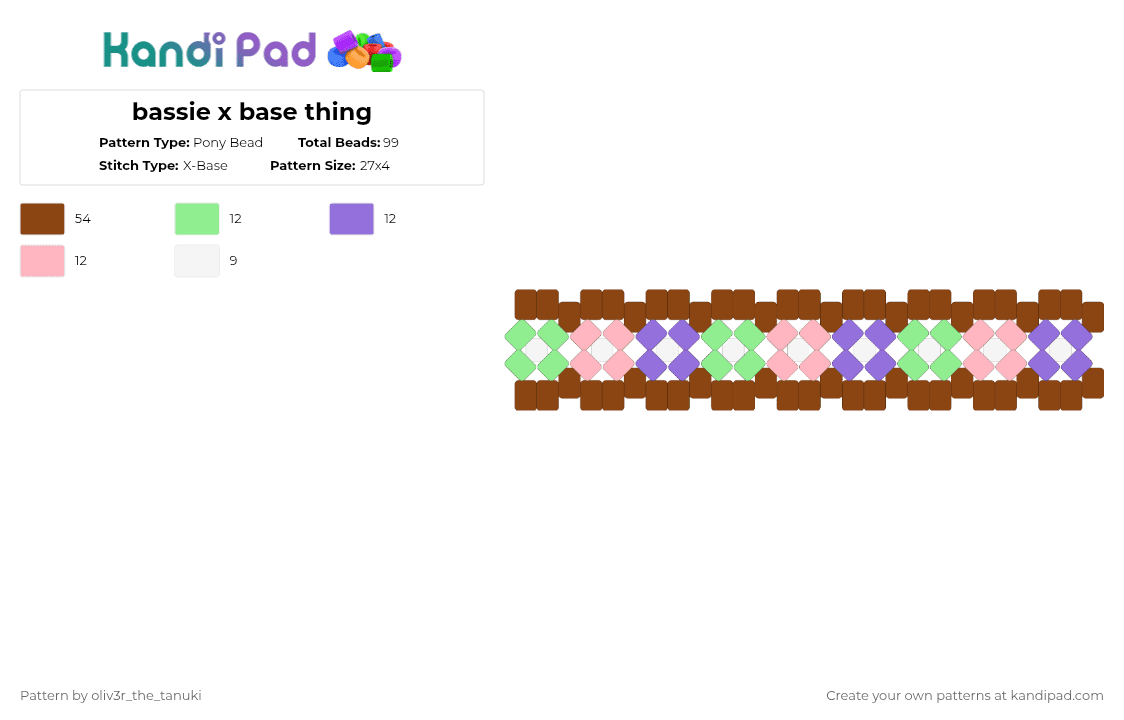 bassie x base thing - Pony Bead Pattern by oliv3r_the_tanuki on Kandi Pad - red,bassie,dandys world,dw,roblox,dandy