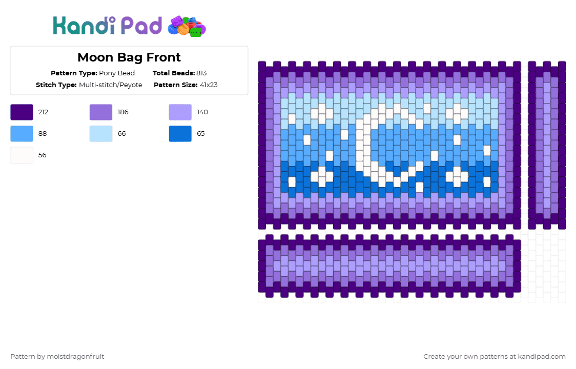 Moon Bag Front - Pony Bead Pattern by moistdragonfruit on Kandi Pad - purple