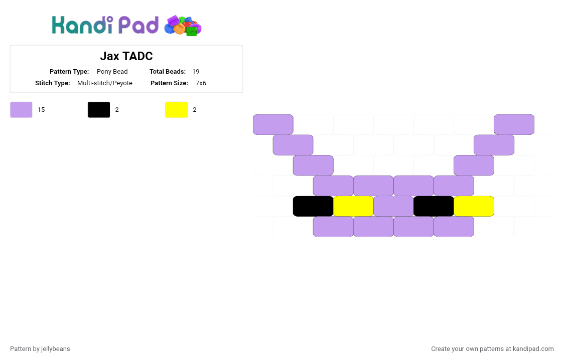 Jax TADC - Pony Bead Pattern by jellybeans on Kandi Pad - pink