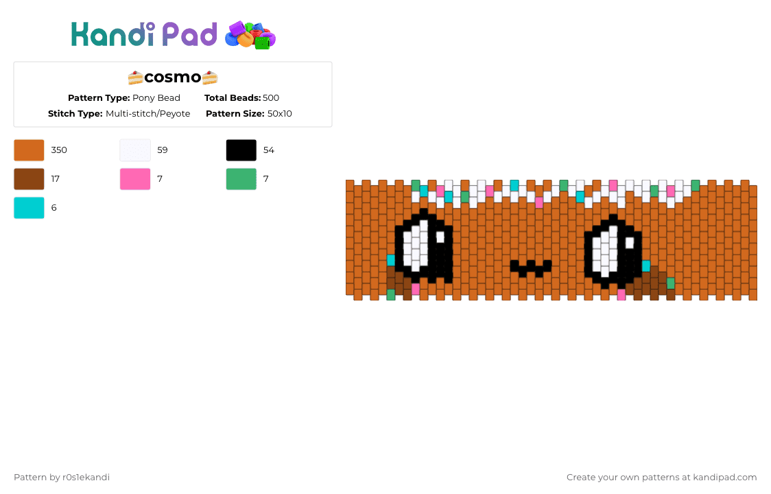 🍰cosmo🍰 - Pony Bead Pattern by r0s1ekandi on Kandi Pad - orange