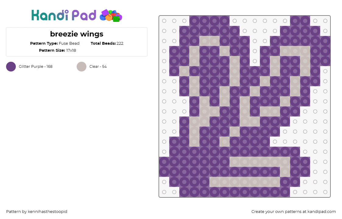 breezie wings - Fuse Bead Pattern by kennihasthestoopid on Kandi Pad - breezie,wings,my little pony,butterfly,whimsical,enchanting,delicate,fantasy,pur