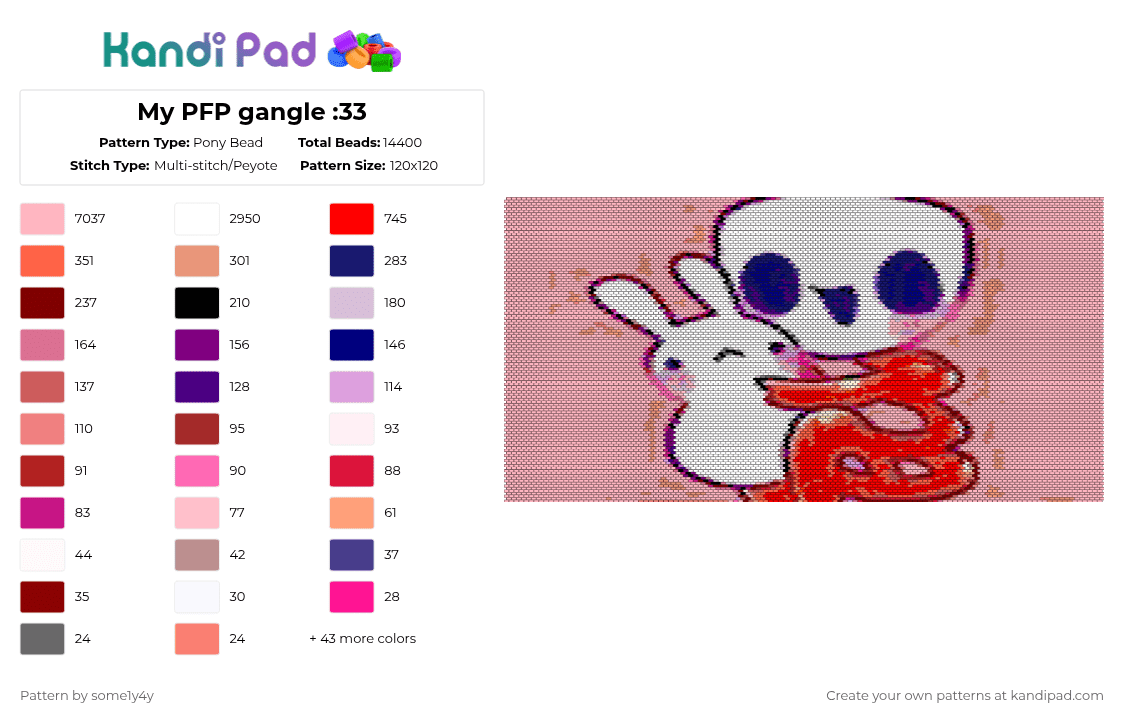 My PFP gangle :33 - Pony Bead Pattern by some1y4y on Kandi Pad - pink,red