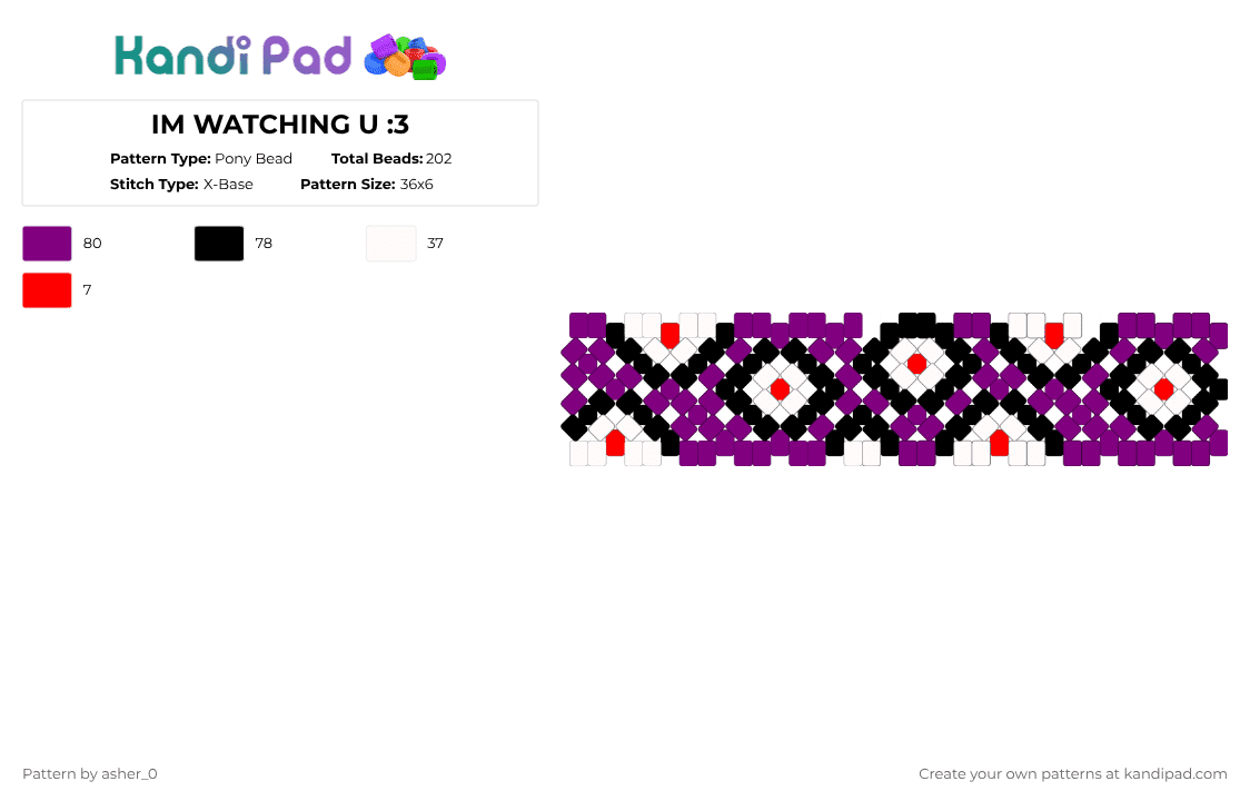 IM WATCHING U :3 - Pony Bead Pattern by deleted_user_47782 on Kandi Pad - pink,eye,eyeballs,creepy,spooky,halloween,cotdpunkrock,cotd