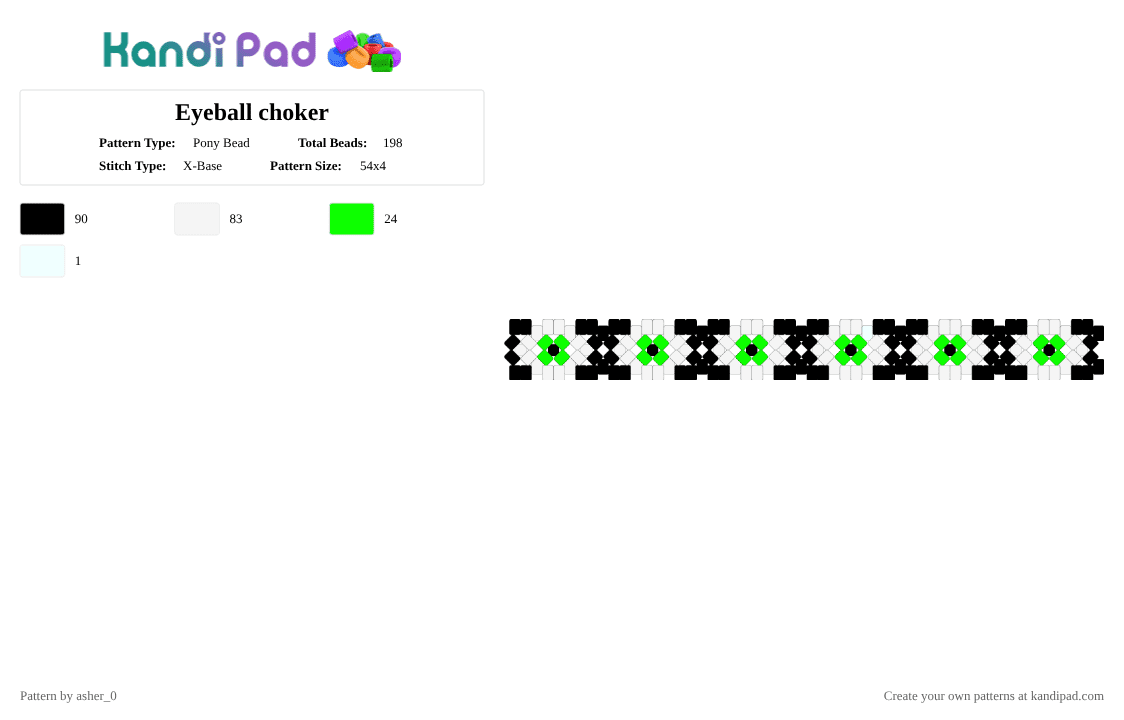Eyeball choker - Pony Bead Pattern by deleted_user_47782 on Kandi Pad - creepy, creepypasta, eye, eyeballs, eyes, halloween, white