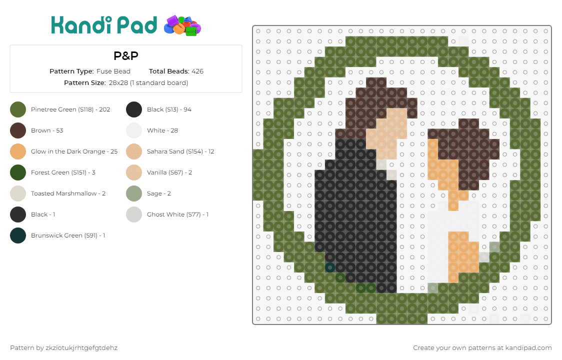 P&P - Fuse Bead Pattern by zkziotukjrhtgefgtdehz on Kandi Pad - pride and prejudice,silhouette,classic,courtship,love,novel,cherished,dance,green border
