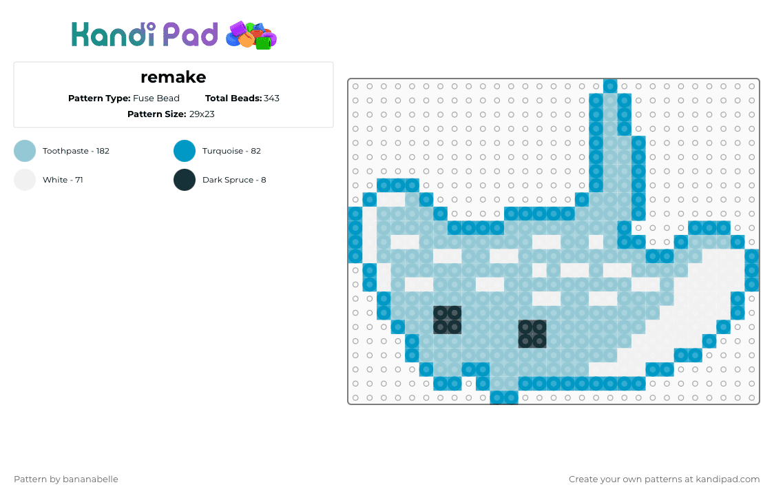 remake - Fuse Bead Pattern by bananabelle on Kandi Pad - light blue