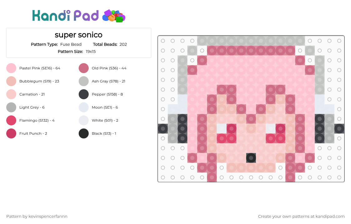 super sonico - Fuse Bead Pattern by kevinspencerfannn on Kandi Pad - pink,beige
