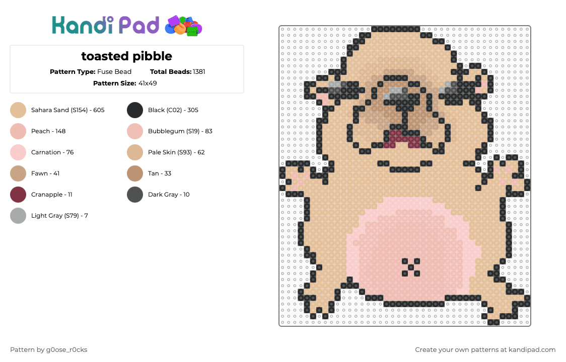 Pibble Fuse Bead Patterns - Gallery - Kandi Pad | Kandi Patterns, Fuse ...