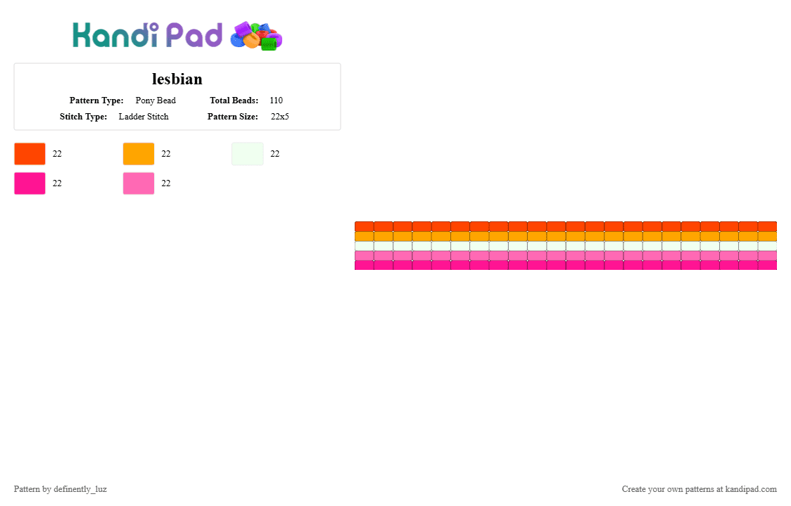 lesbian - Pony Bead Pattern by definently_luz on Kandi Pad - pink