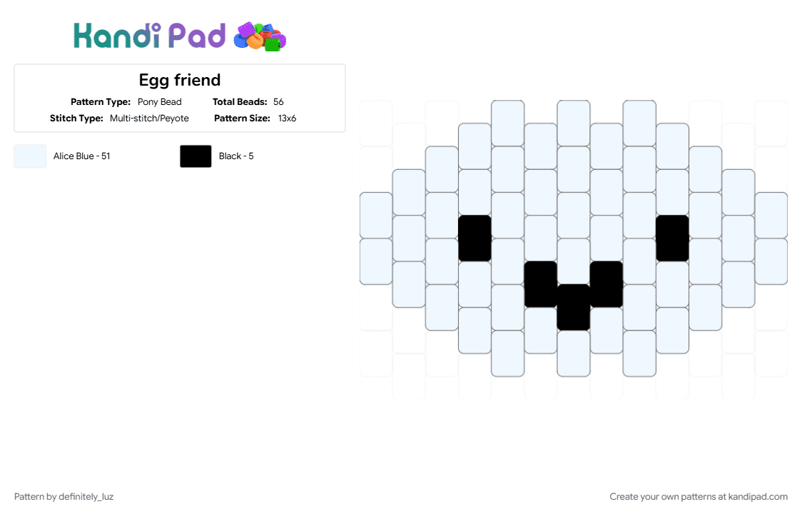 Egg friend - Pony Bead Pattern by definitely_luz on Kandi Pad - cotdfarmersmarket, egg, white