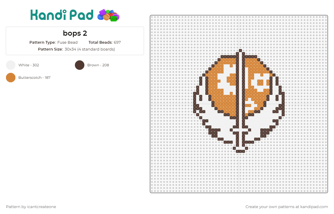 bops 2 - Fuse Bead Pattern by icantcreateone on Kandi Pad - brotherhood of steel,fallout,video game,wings,sword,gears,symbol,fan art,white,orange