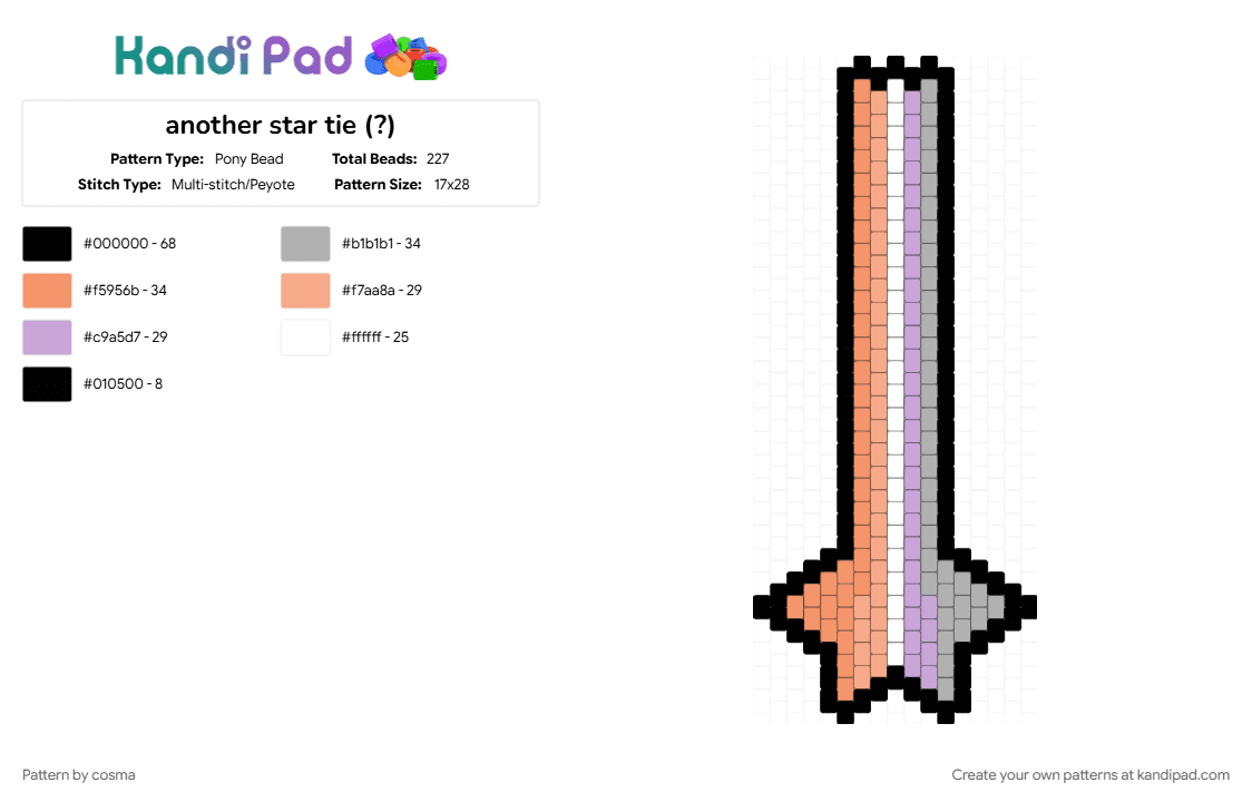 another star tie (?) - Pony Bead Pattern by cosma on Kandi Pad - beige