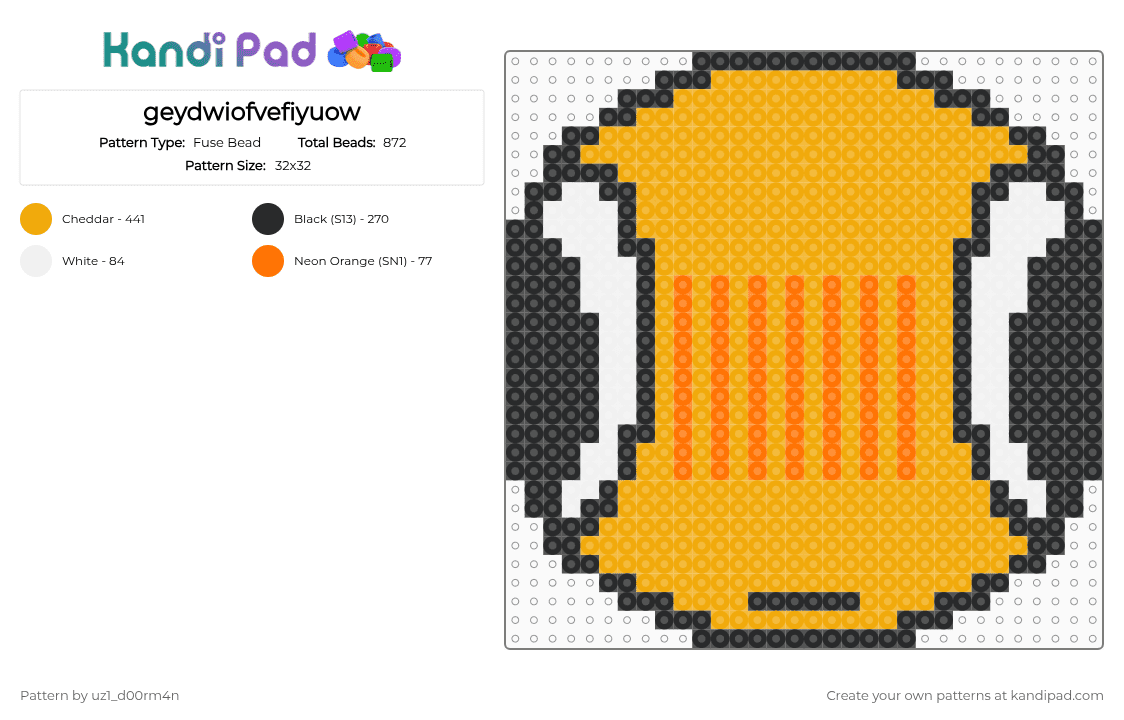 geydwiofvefiyuow - Fuse Bead Pattern by uz1_d00rm4n on Kandi Pad - orange