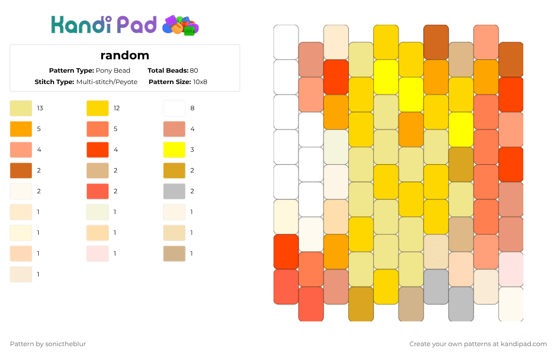 random - Pony Bead Pattern by sonictheblur on Kandi Pad - 