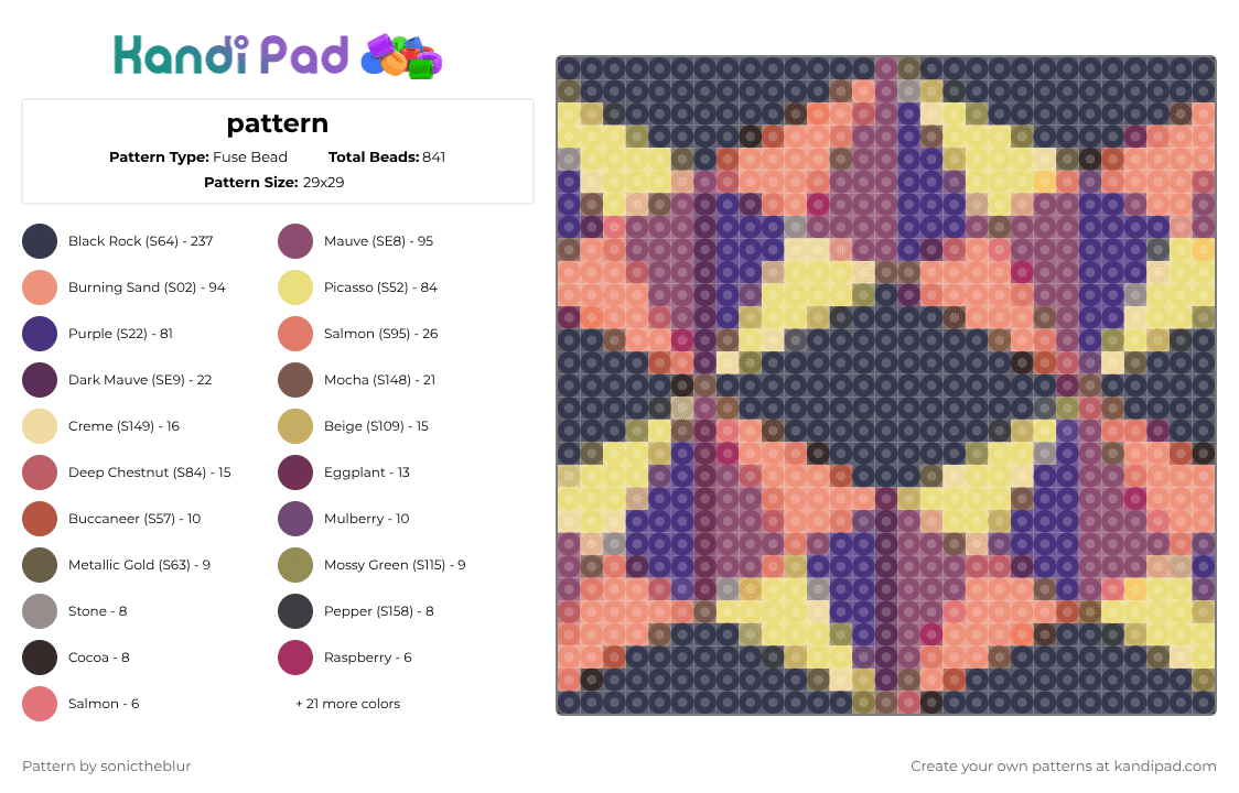 Pattern Fuse Bead Pattern - Kandi Pad | Kandi Patterns, Fuse Bead ...