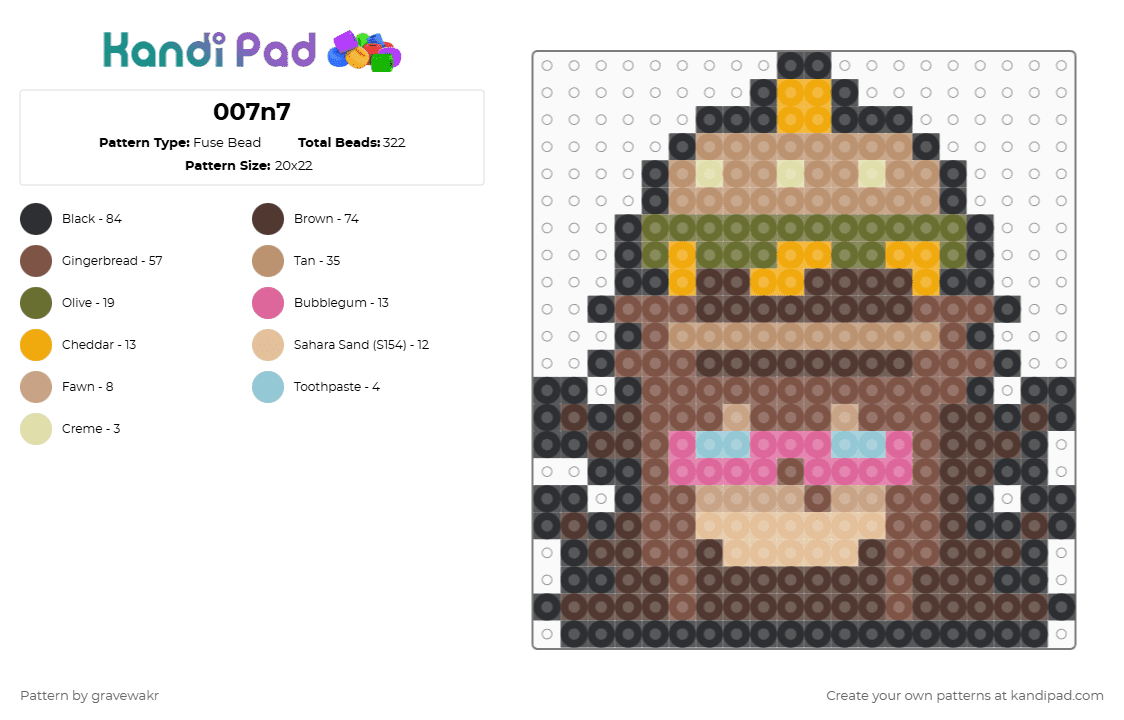 007n7 - Fuse Bead Pattern by gravewakr on Kandi Pad - tan,beige,brown