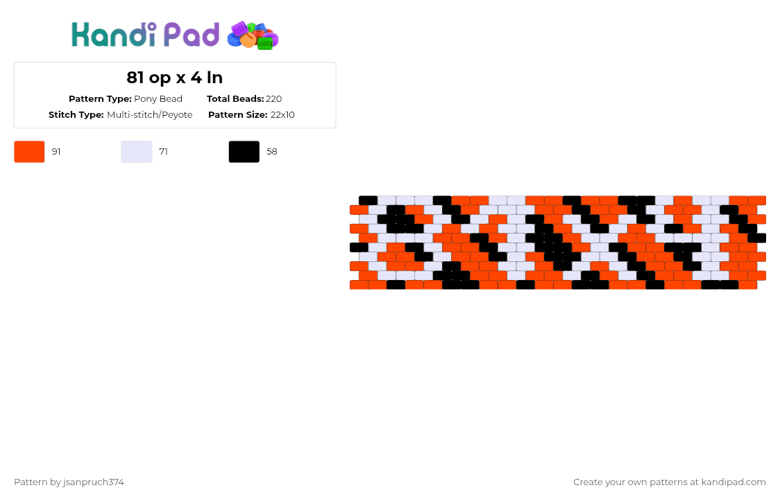 Op.81 Pattern 81 op x 4 ln Pony Bead Pattern - Kandi Pad | Kandi Patterns, Fuse Bead ...