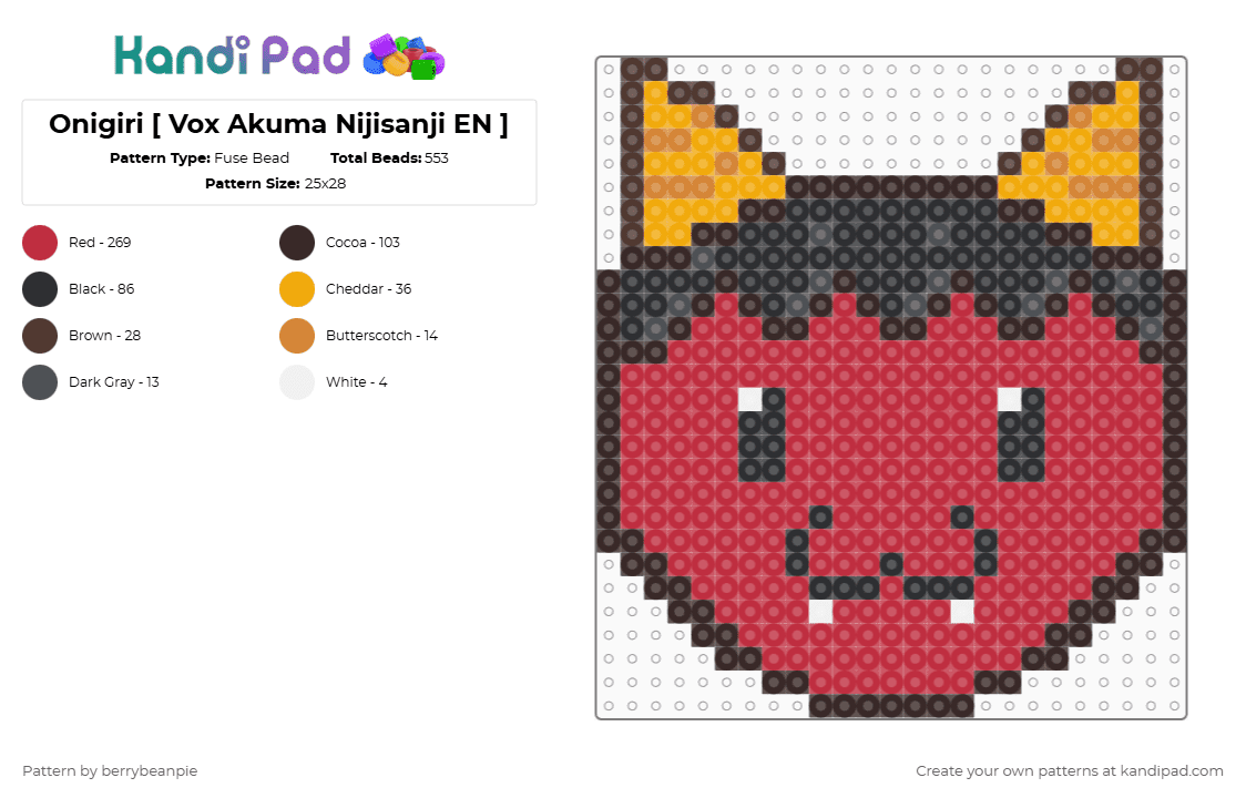 Vox Akuma Fuse Bead Patterns - Gallery - Kandi Pad | Kandi