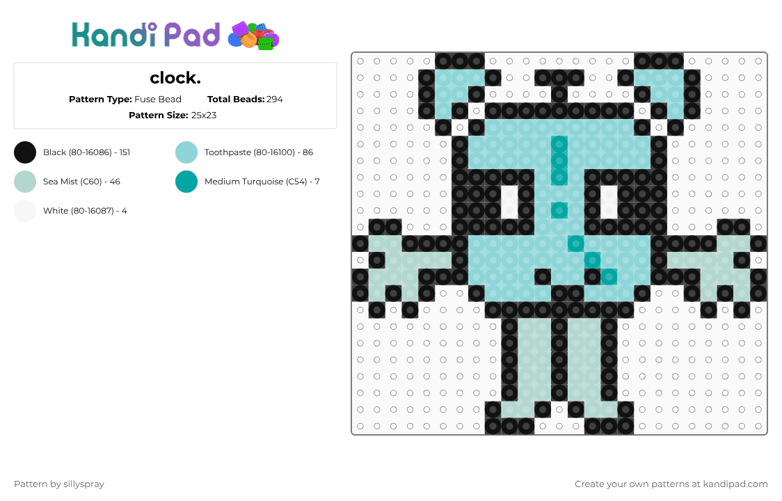 clock. - Fuse Bead Pattern by acetheaceingace on Kandi Pad - light blue,itft,osc,sigma,67,mango mustard,clock,tuff,mango