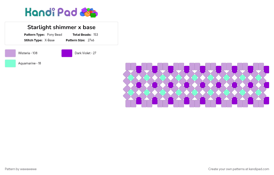 Starlight shimmer x base - Pony Bead Pattern by wawawewe on Kandi Pad - pink