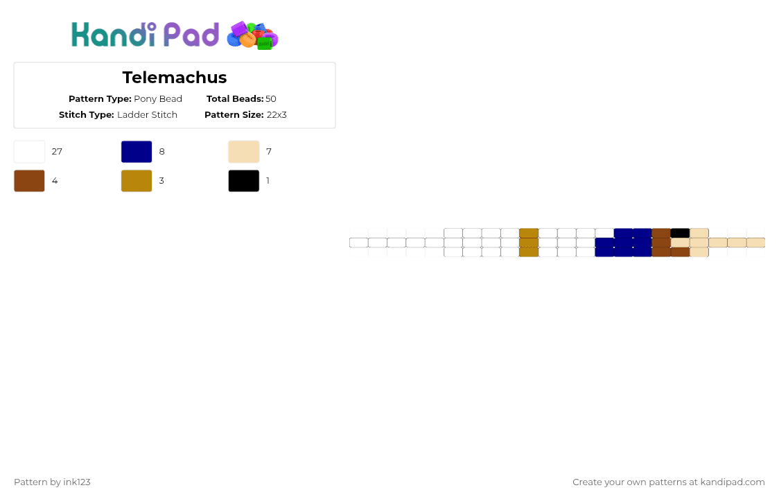 Telemachus worm - Pony Bead Pattern by ink123 on Kandi Pad - beige, epic, epic the musical, purple, telemachus, white