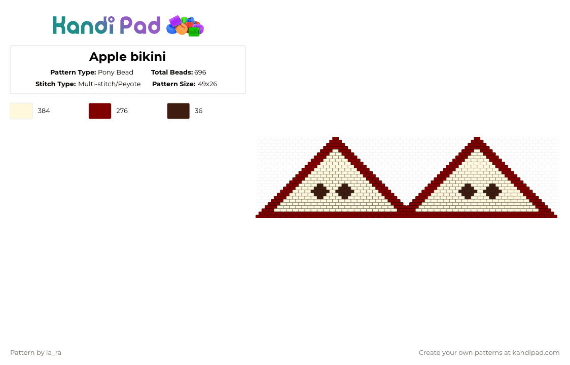 Apple bikini - Pony Bead Pattern by la_ra on Kandi Pad - white,brown