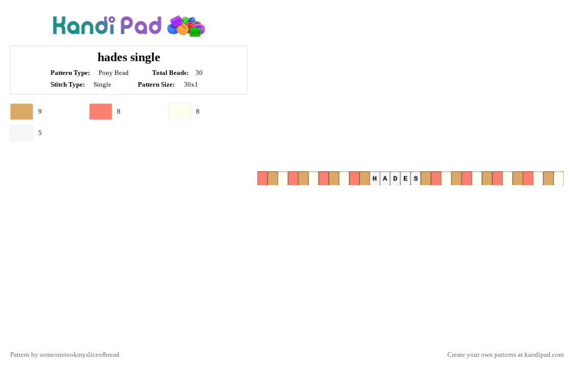 hades single - Pony Bead Pattern by someonetookmysliceofbread on Kandi Pad - white,orange,hades,melanie martinez,melanie,martinez,album,music