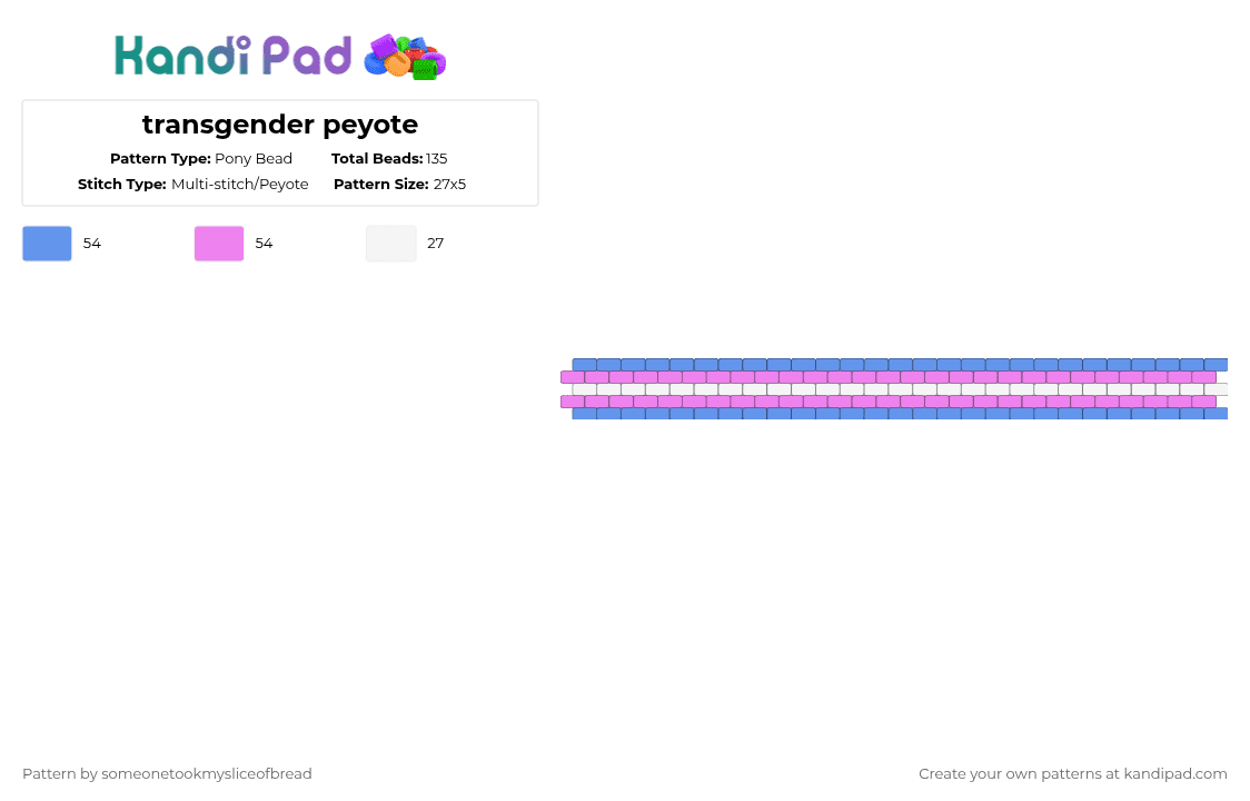 transgender peyote - Pony Bead Pattern by someonetookmysliceofbread on Kandi Pad - light blue,pink,pride,transrights,peyote,kandi