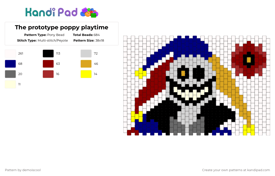 The Prototype Poppy Playtime Pony Bead Pattern Kandi Pad Kandi The Prototype Poppy Playtime Pony Bead Pattern Kandi Pad Kandi