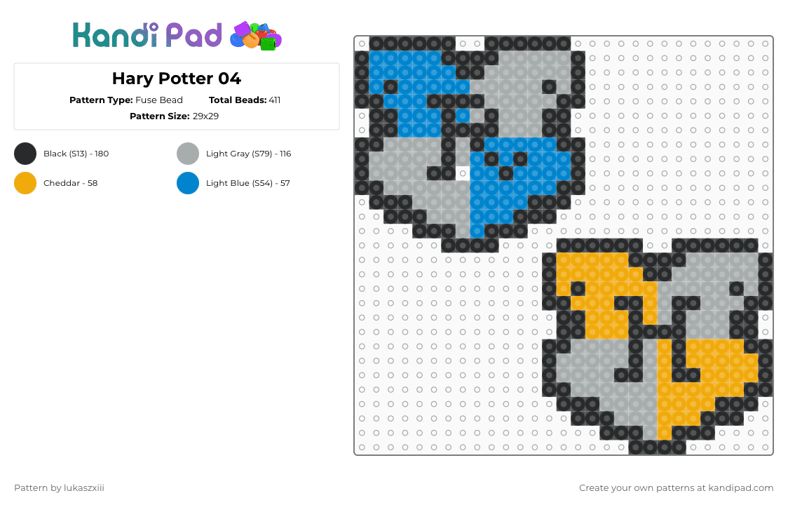 Hary Potter 04 - Fuse Bead Pattern by lukaszxiii on Kandi Pad - gray