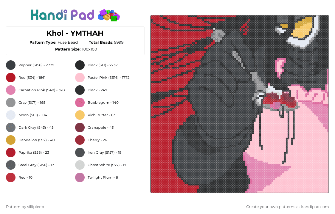 Khol - YMTHAH (1) - Fuse Bead Pattern by sillipleep on Kandi Pad - 
