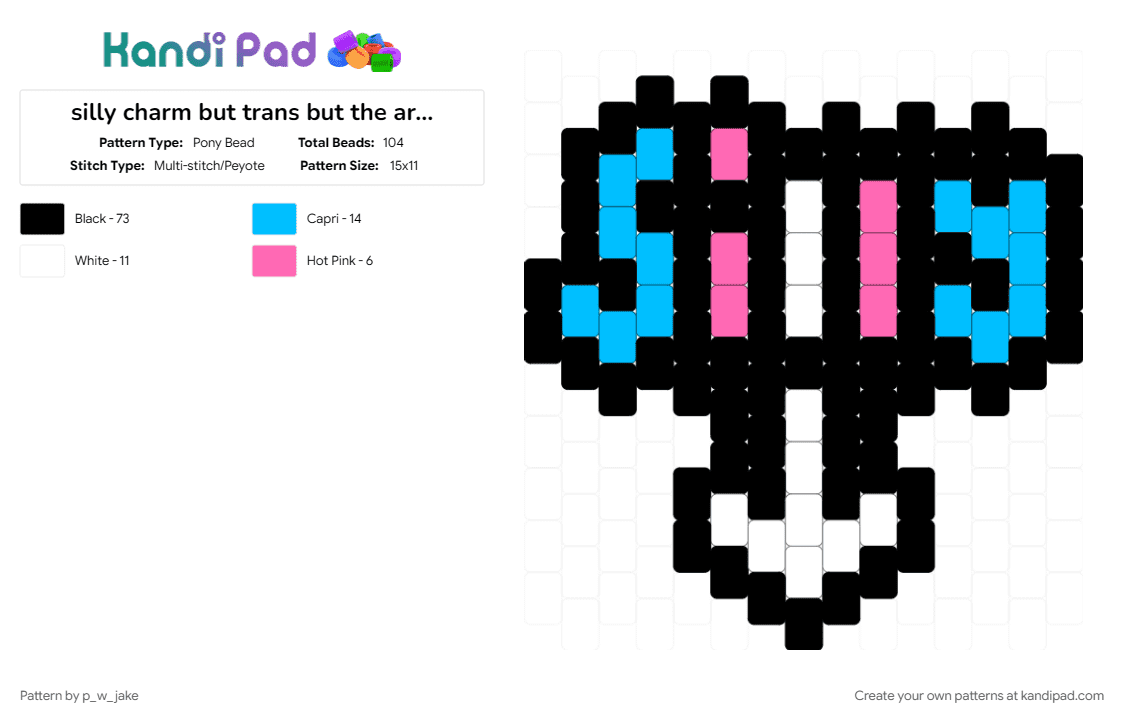 silly but trans but the arrow points down - Pony Bead Pattern by p_w_jake on Kandi Pad - 