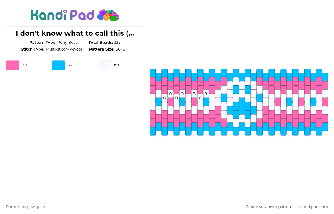 I don\'t know what to call this (remix) - Pony Bead Pattern by p_w_jake on Kandi Pad - light blue,pink