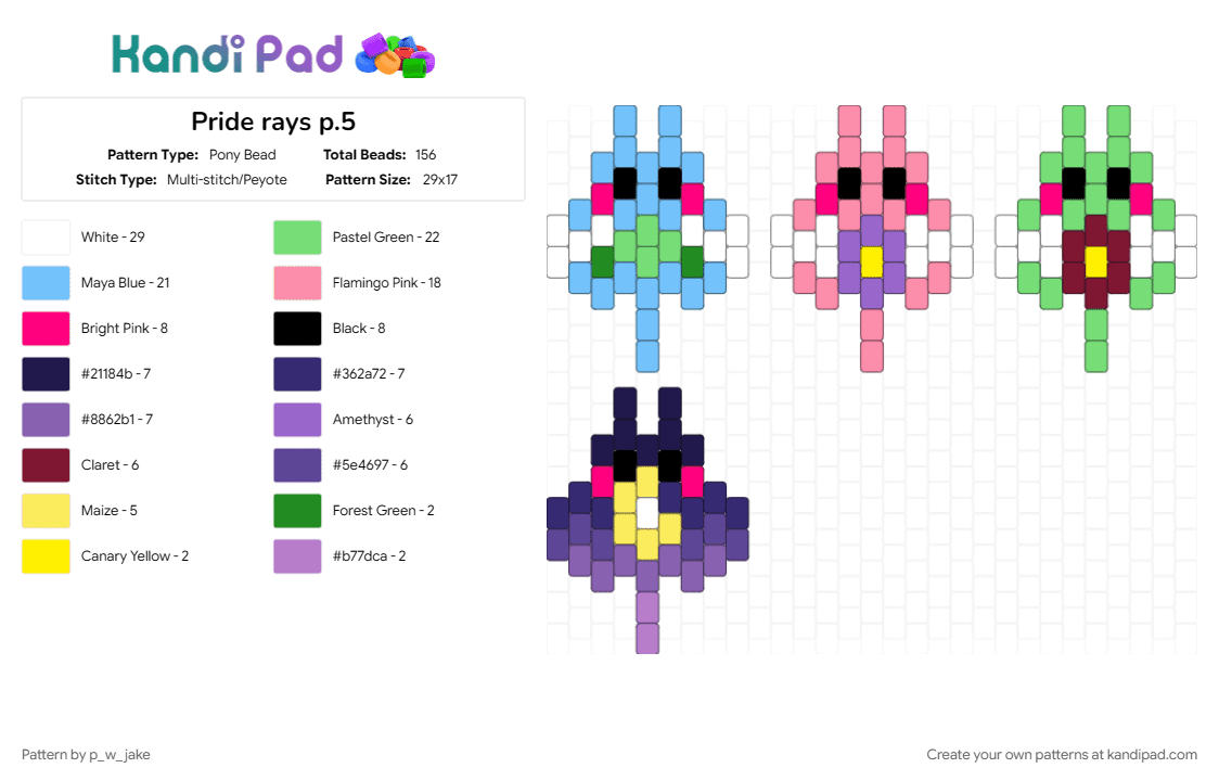Pride rays p.5 - Pony Bead Pattern by p_w_jake on Kandi Pad - 