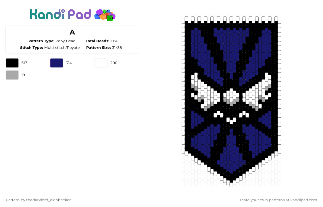 A Pony Bead Pattern - Kandi Pad | Kandi Patterns, Fuse Bead Patterns ...