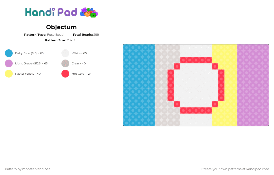 Objectum - Fuse Bead Pattern by monsterkandibea on Kandi Pad - light blue,pink
