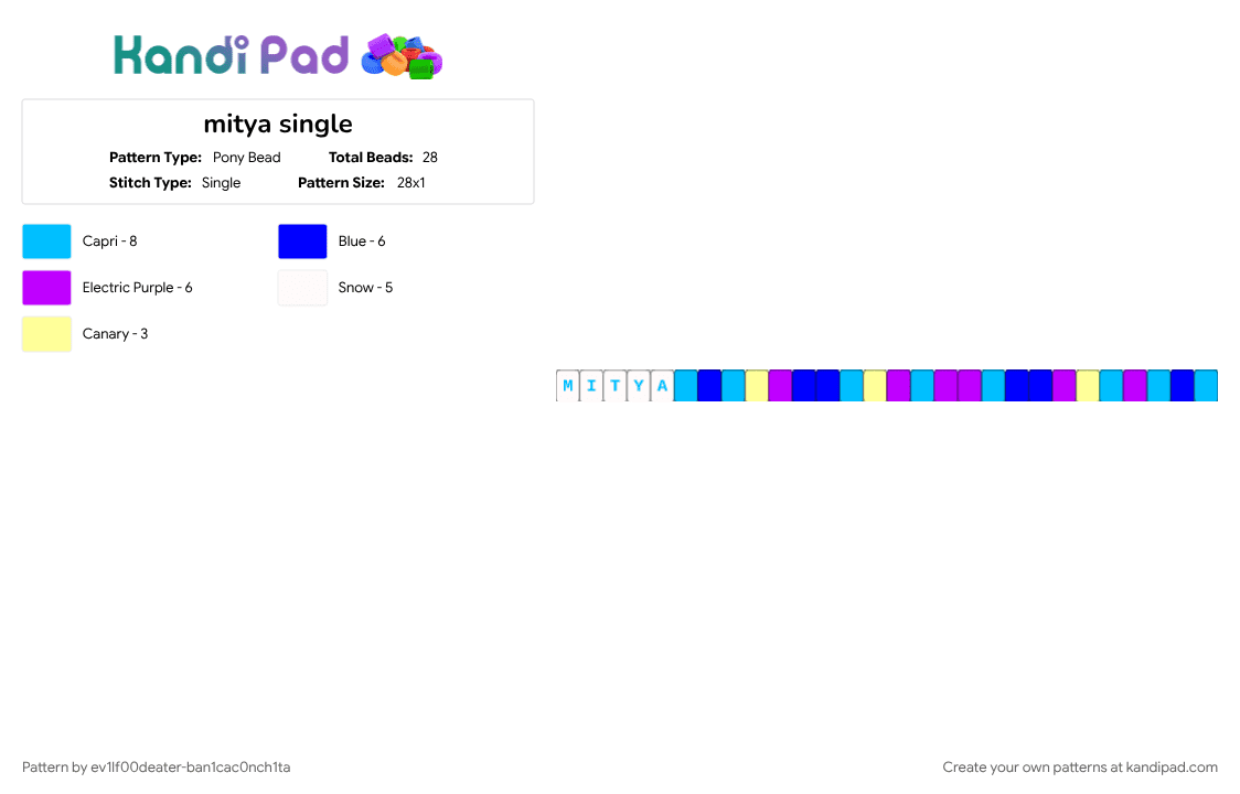 mitya single - Pony Bead Pattern by ev1lf00deater-ban1cac0nch1ta on Kandi Pad - genshin, genshin impact, givemebackmykids, ihavechildreninmybasement, ilovehim, imissmywife, video game