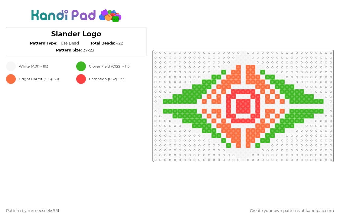 Slander Logo Fuse Bead Pattern - Kandi Pad | Kandi Patterns, Fuse Bead ...