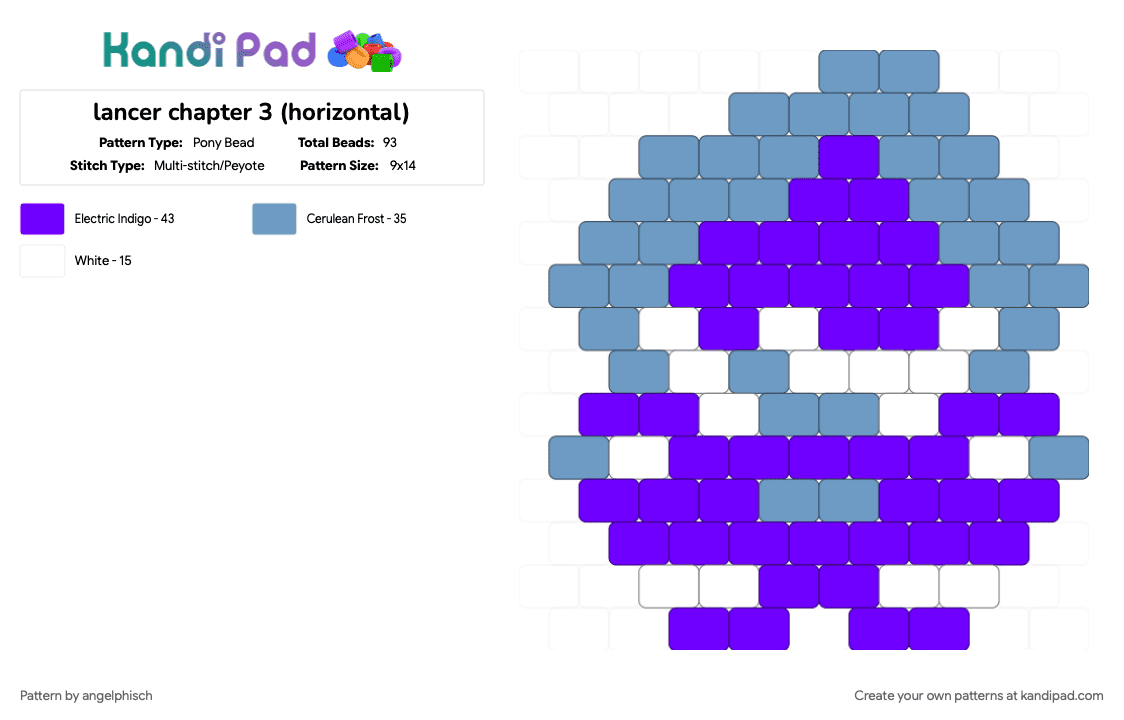 lancer chapter 3 (horizontal) - Pony Bead Pattern by angelphisch on Kandi Pad - deltarune, lancer, light blue, purple