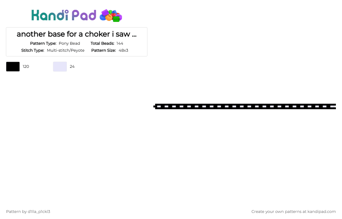 another base for a choker i saw on Pinterest - Pony Bead Pattern by d1lla_p1ckl3 on Kandi Pad - black